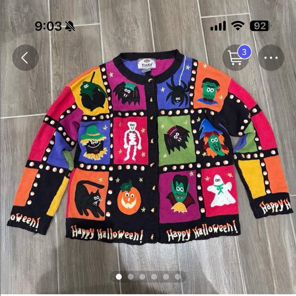 Tiara Festive Halloween Cardigan with Bold Colors